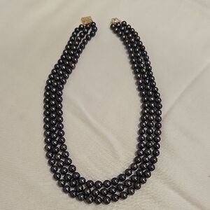 Triple Strand Black Akoya Pearl Necklace